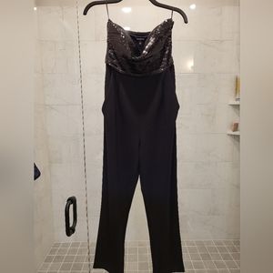 Express black sequin jumpsuit
